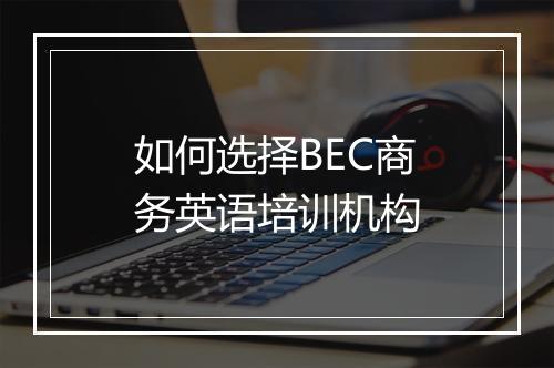 如何选择BEC商务英语培训机构