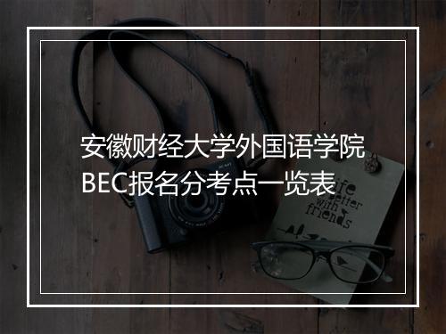 安徽财经大学外国语学院BEC报名分考点一览表