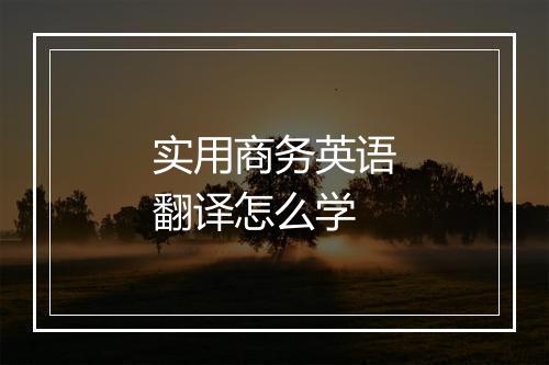 实用商务英语翻译怎么学