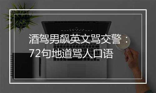 酒驾男飙英文骂交警：72句地道骂人口语