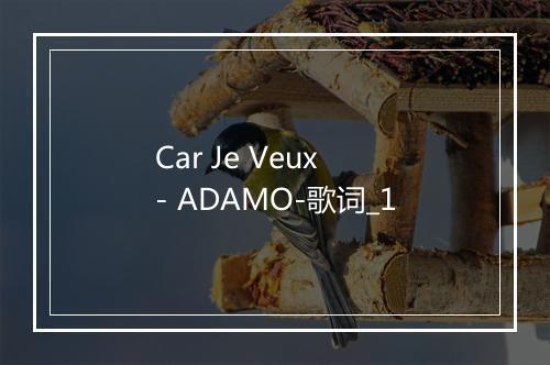 Car Je Veux - ADAMO-歌词_1