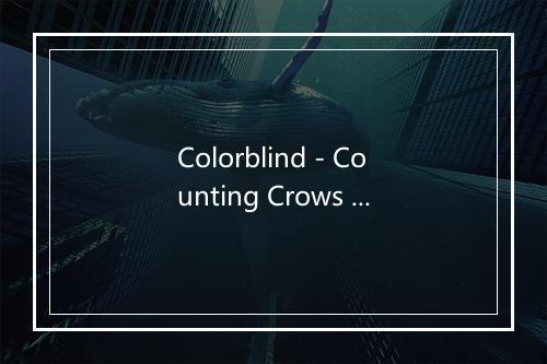 Colorblind - Counting Crows (数乌鸦)-歌词