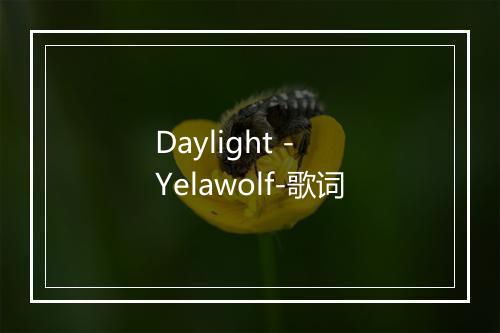 Daylight - Yelawolf-歌词