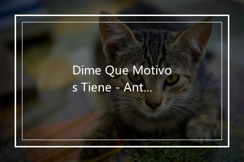 Dime Que Motivos Tiene - Antonio Molina (安东尼·莫利纳)-歌词