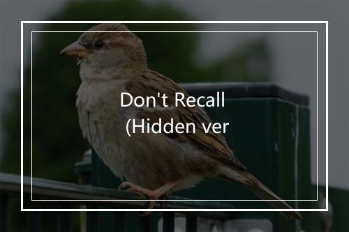 Don't Recall (Hidden ver