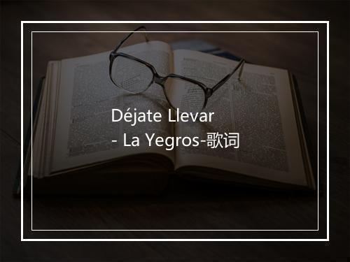 Déjate Llevar - La Yegros-歌词