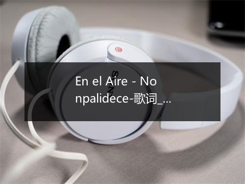 En el Aire - Nonpalidece-歌词_1