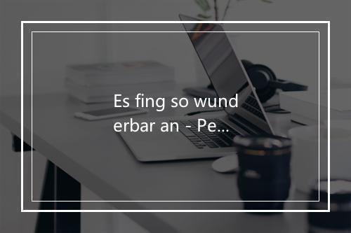 Es fing so wunderbar an - Peter Kraus-歌词