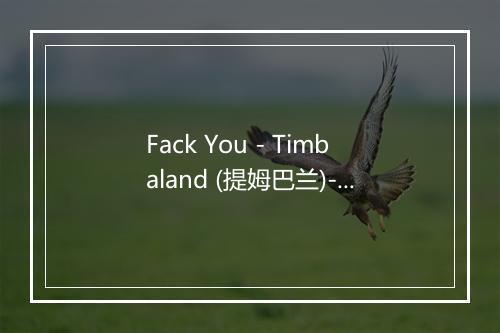 Fack You - Timbaland (提姆巴兰)-歌词