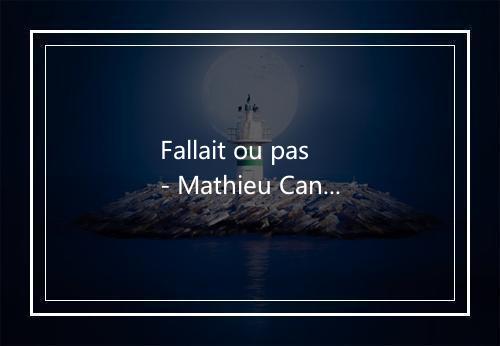 Fallait ou pas - Mathieu Canaby-歌词