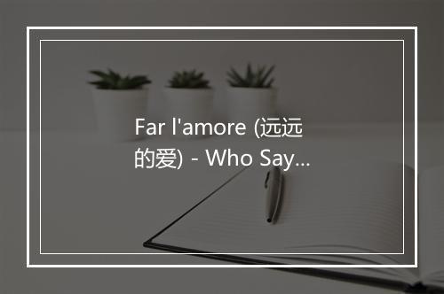 Far l'amore (远远的爱) - Who Says-歌词_2