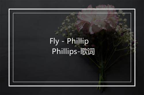 Fly - Phillip Phillips-歌词