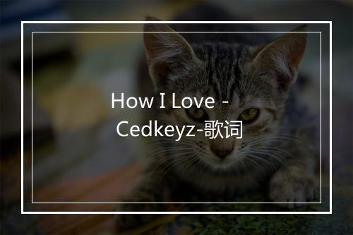 How I Love - Cedkeyz-歌词