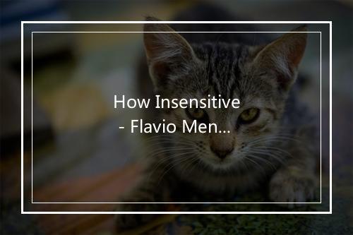 How Insensitive - Flavio Mendes-歌词