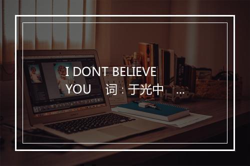 I DONT BELIEVE YOU    词∶于光中　曲∶陈伟-歌词