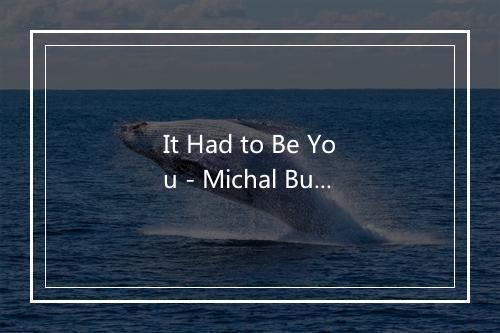 It Had to Be You - Michal Bubble-歌词