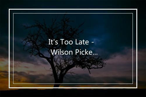 It's Too Late - Wilson Pickett (威尔森·皮凯特)-歌词_1