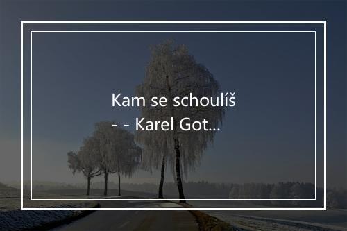 Kam se schoulíš- - Karel Gott-歌词_2