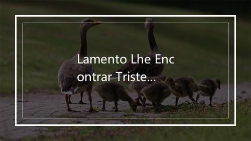 Lamento Lhe Encontrar Triste - Guilherme Arantes-歌词