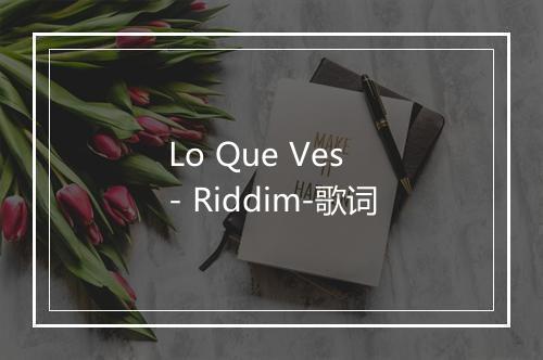 Lo Que Ves - Riddim-歌词