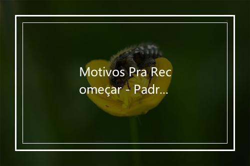 Motivos Pra Recomeçar - Padre Fábio de Melo-歌词