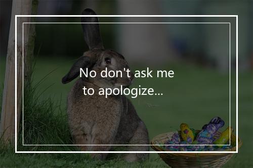 No don't ask me to apologize-歌词