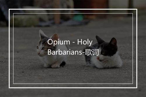 Opium - Holy Barbarians-歌词