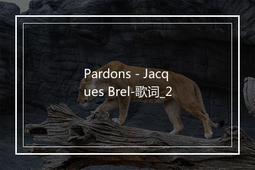 Pardons - Jacques Brel-歌词_2