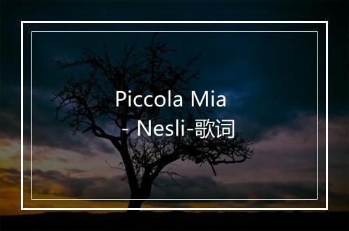 Piccola Mia - Nesli-歌词