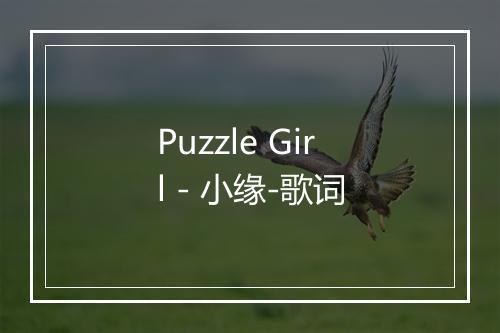 Puzzle Girl - 小缘-歌词