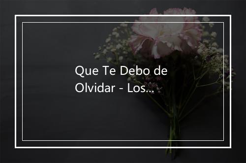 Que Te Debo de Olvidar - Los Rehenes-歌词