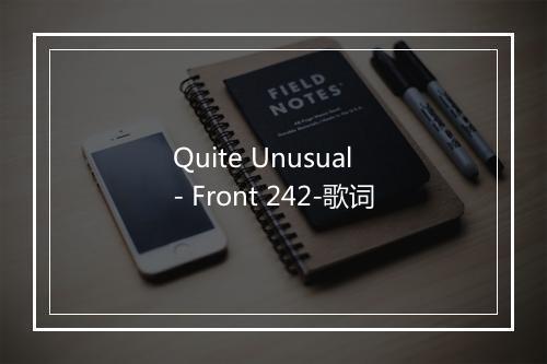 Quite Unusual - Front 242-歌词