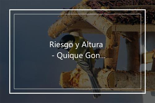 Riesgo y Altura - Quique Gonzlez-歌词