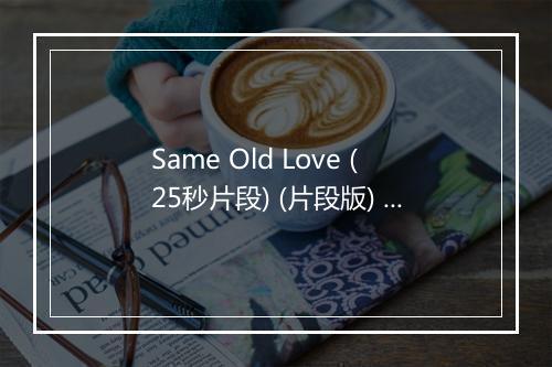 Same Old Love (25秒片段) (片段版) - Selena Gomez-歌词