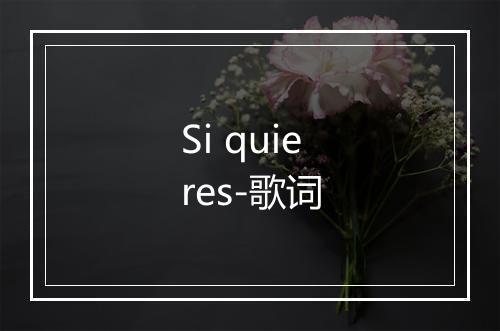 Si quieres-歌词