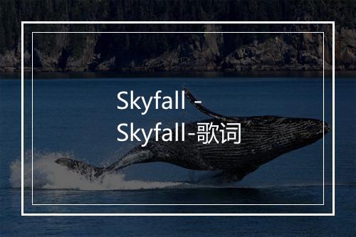 Skyfall - Skyfall-歌词