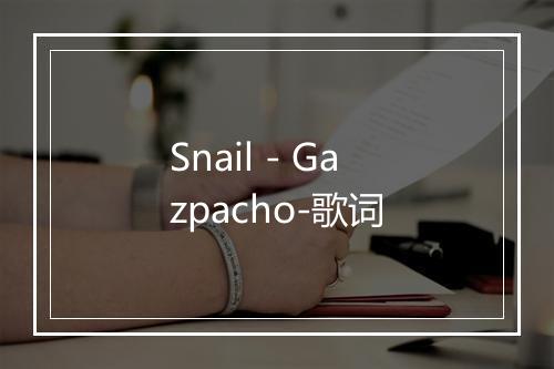 Snail - Gazpacho-歌词