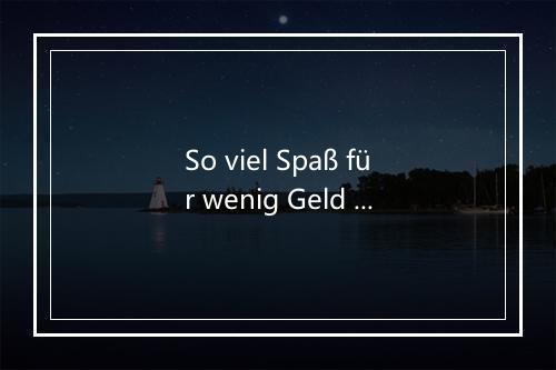 So viel Spaß für wenig Geld (Ich freu' mich) - Die Prinzen (王子乐队)-歌词