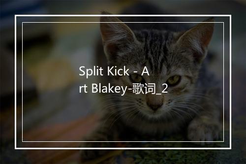 Split Kick - Art Blakey-歌词_2