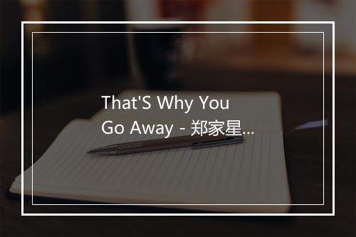 That'S Why You Go Away - 郑家星-歌词