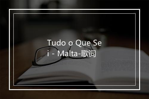 Tudo o Que Sei - Malta-歌词