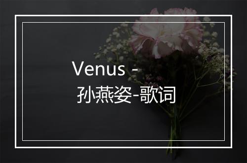 Venus - 孙燕姿-歌词