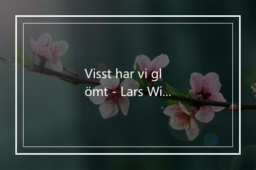 Visst har vi glömt - Lars Winnerback-歌词