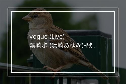 vogue (Live) - 滨崎步 (浜崎あゆみ)-歌词