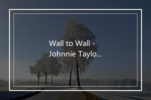 Wall to Wall - Johnnie Taylor-歌词