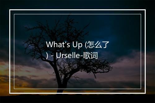 What's Up (怎么了) - Urselle-歌词