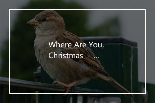 Where Are You, Christmas- - Christmas Celebrities-歌词