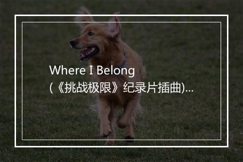 Where I Belong (《挑战极限》纪录片插曲) - Federico Alberto Rimini-歌词