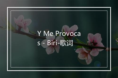 Y Me Provocas - Biri-歌词