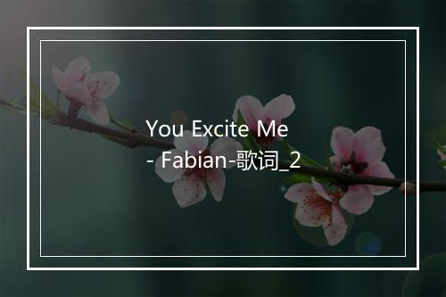 You Excite Me - Fabian-歌词_2